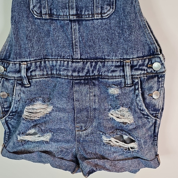 Bluenotes Medium Distressed Denim Overall Shorts - Picture 3 of 8